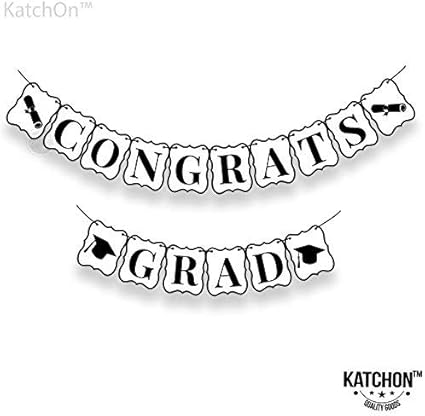 Amazon Com Congrats Grad Banner Graduation Decorations Black