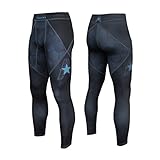 NEW! Anthem Athletics 10+ Styles - HELO-X Grappling Spats Compression Pants Tights - BJJ, MMA, Muay Thai - Black Hex With Blue - Large