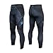 NEW! Anthem Athletics 10+ Styles - HELO-X Grappling Spats Compression Pants Tights - BJJ, MMA, Muay Thai - Black Hex With Blue - Large