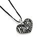 CHUVORA Hand Blown Glass Black Curve Line Heart Shaped Pendant Necklace, 18 inches