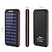 Power Bank Portable Solar Charger - 22000mAh with Dual Input & 3 USB Output Solar Charger, High-Speed Charging Technology Battery Pack for iPhone, Samsung Galaxy and More (red)