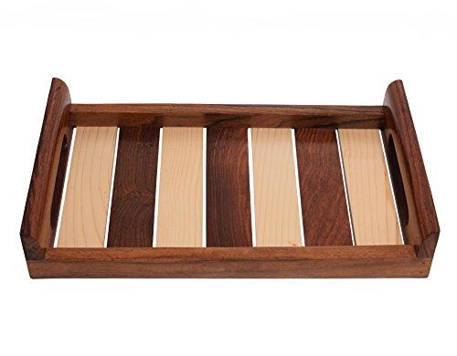 Hashcart Indian Rosewood Handmade & Handcrafted Wooden Serving Tray for Dining Tableware, Table DÃ©cor, Kitchen Serveware Accessory, Breakfast Coffee Tray, Butler Serving Trays