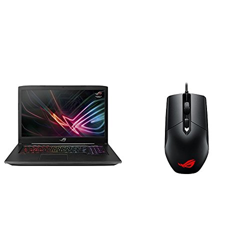 ASUS ROG Strix 17.3â€ Gaming Laptop, 8th-Gen 6-Core Intel i7-8750H (up to 3.9GHz), GTX 1050 Ti 4GB, 120Hz 3ms display, 16GB DDR4, 128GB PCIe SSD + 1TB SSHD + Wired RGB Gaming Mouse Bundle