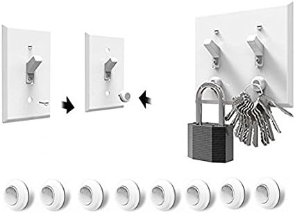 COMWINN Magnetic Key Holder,Key Racks,Key Hooks for Home,Office,Store,Warehouse,Garage,Garden Without Drilling Easily Installed by Applying Adhesive(8 Packs)