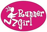 Pink Runner Girl Oval Magnet