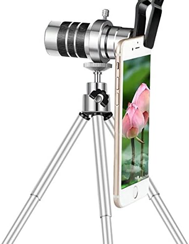 Camera Lens Kit, 12X Optical Zoom Telescope, Dual Focus Monocular Scopes, High Power Telescope with Universal Clip &amp; Tripod for iPhone, Samsung, HTC, Good for Bird Watching Hunting Hiking