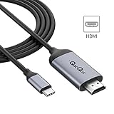 QacQoc USB C to HDMI，Thunderbolt 3 USB 3.0 Type C Male to HDMI Male Adapter Cable,4K@30Hz Compatible with 2016 MacBook Pro, 2015/2016 MacBook,HP Spectre, Dell XPS and More (GN40D Grey)