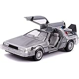 Jada Back to The Future Part II 1:24 Time Machine Die-cast Car Light Up Feature, Toys for Kids and Adults