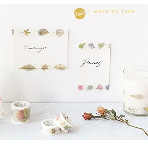 Flower Washi Tape (Gold flowers) - Thumbnail 3