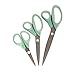 BambooMN Titanium Softgrip Scissors Set for Sewing, Arts, Crafts, Office - 1 set of 3 - Mint Green