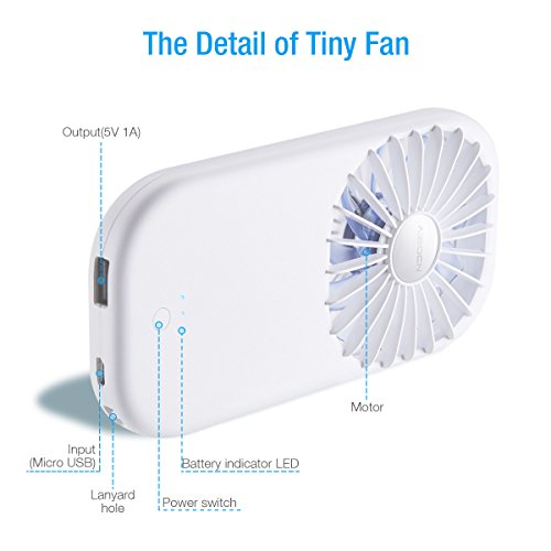 Aibocn Handheld Mini Fan Portable Cooling Fan Personal 3500mAh USB Rechargeable Fan for Travel, Camping and Outdoor Activities - Thumbnail 3
