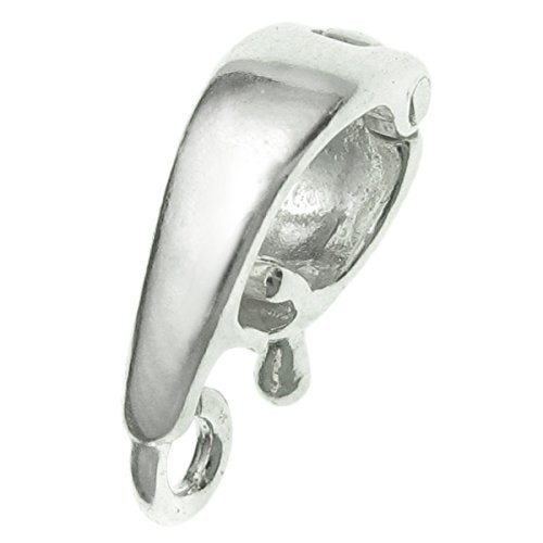 2 pcs .925 Bright Sterling Silver Changeable Pendant Clasp Bail Connector / Findings/ Bright