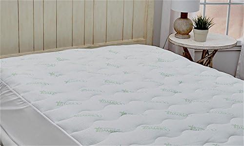 Hypoallergenic Natural Bamboo Mattress Pad – Extra Soft, Plush, and Breathable – 100% Waterproof Topper with Fitted Skirt – Ensures a Night of Relaxing, Comfortable, and Peaceful Sleep (King)