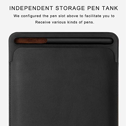 Amaping Leather Sleeve Case Cover Pouch Skin for Apple Pencil 2nd & iPad Pro 12.9inch 2018 (Black)