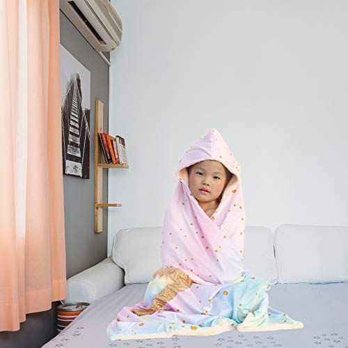 SKOLOO Soft Pink Hooded Blanket for Girls, Wearable Blanket Hoodie