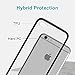 iPhone 8 Case, iPhone 7 Case, 4.7-Inch, Shock-Absorption Bumper Cover, Clear Protective Case Hard Plastic Shell & Soft TPU Bumper Cover, Anti-Scratch Clear Back & Slim Fit - Black