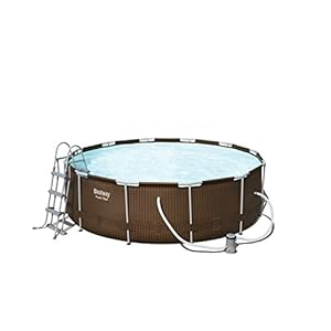 Piscina Desmontable Tubular Bestway Power Steel Diseño Rattan 366×100 cm Depuradora de cartucho de 2.006 litros/hora