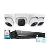 REOLINK 5MP 8CH PoE Security Camera System, 4pcs 5MP Wired PoE IP Cameras Outdoor with Person Vehicle Detection, 4K 8CH…