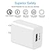 Quick Charger 3.0 USB Wall Charger 18W QC3.0 Charger Quick Adapter Fast Charger for Samsung Galaxy S8 S9 S7 Note8 S6 Note 5, iPhone iPad,LG V30 V20 G6 Stylo 3, Motorola Droid Turbo, Moto G5 (White)