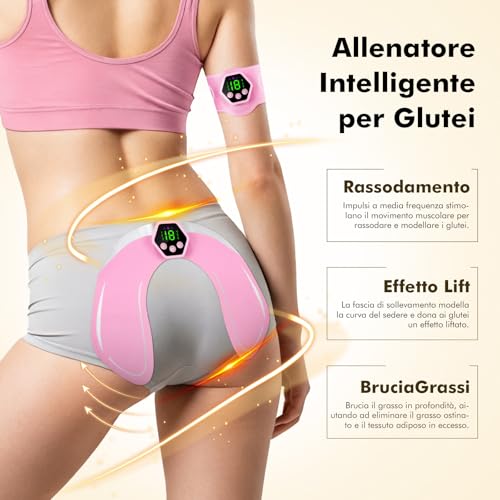 iWarmbase Muscle Electrostimulator, Abdominal Electrostimulator | Vibrating Slimming Belt for Buttocks/Abdomen/Arms/Legs, 13 Gel