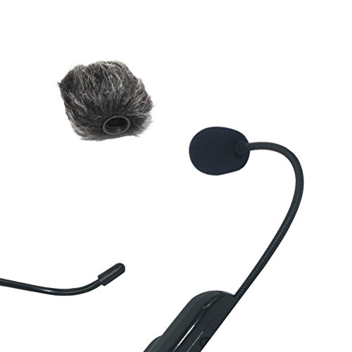 Odowalker 5 Pack Mini-Size Microphone Windscreen Muff, Professional Soft Furry Lapel Lavalier Mic Cover, Dark-Gray