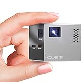 RIF6 CUBE Full LED Mini Projector - 1080p Supported Portable Projector with Built-In Speakers