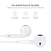 Cordify Earphones Headphones Earbuds Headsets with Mic & Remote Control Compatible with iPhone 6/6s/6 Plus/6s Plus/ 5/5c/5s/SE, iPad/iPod (White)