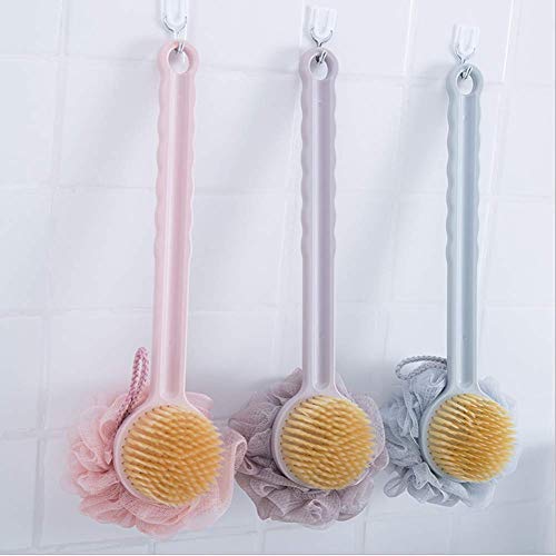 Bath Shower Brush Loofah Sponge Soft & Strength Bristles,Long Handle Back Scrubber,Removes Dead Skin,Helps Cellulite,Blood Circulation & Exfoliation,Wet or Dry Brushing Men and Women(Coffee)