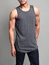 VICTORIOUS Solid Color Long Length Curved Hem Tank