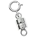 1 Set 925 Sterling Silver 4mm Magnetic Clasp Converter Connector For Necklaces with 5mm Spring Ring Clasp