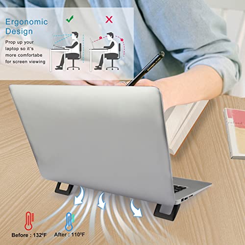 Portable Laptop Stand for Desk, Hide Keyboard Riser, Ergonomic Design