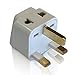 Tmvel Universal International Power Adapter-2 in 1 UK Travel Plug Converter for Type G - Ideal for United Kingdom, Ireland, Great Britain, Scotland, England - London, Dublin - Worldwide Compatibility