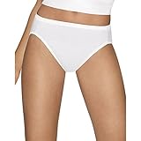 Hanes Women's Cotton Comfort Hi-Cut Panties All Wht Colors 4-Pack
