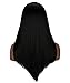 Kalyss Long Black Wigs with Hair Bangs for Women Silky Straight Heat Resistant Yaki Synthetic Hair Wigs (Black #2)