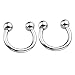 Jovivi 2pc 14G Stainless Steel Multi-functional Lip/Nose/Nipple/Eyebrown Captive Hoop Ring Barbell Tragus Cartilage Stud Earrings 3/8