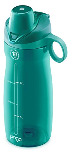Pogo BPA-Free Plastic Water Bottle with Chug Lid, Teal, 18 oz. - Thumbnail 3