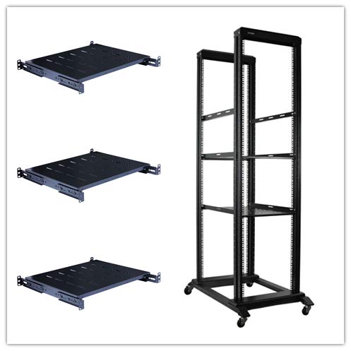 RAISING ELECTRONICS 42U 4 Post Open Frame 19inch Server/Audio Steel Rack Deep from 16inch-24inch (42