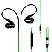 ROVKING Earbuds Headphones Over Ear Wired Sweatproof with Microphone, in Ear Stereo Bass Sport Earphones for Running Jogging Gym Workout for iPhone Android iPod Samsung, Black