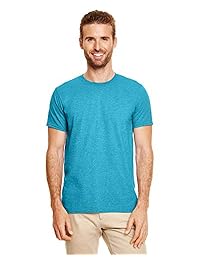 Gildan Softstyle de los hombres hombro cinta Jersey playera, Hthr NVY