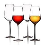 MICHLEY Unbreakable Large Wine Glasses, 100% Tritan Plastic Shatterproof Wine Glasses, BPA-free, Dishwasher-safe 13.7 oz, Set of 4