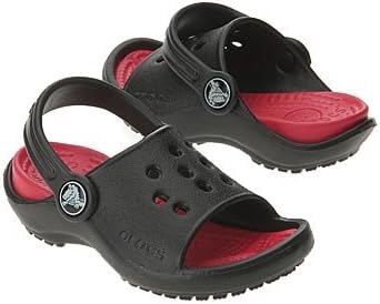 black and red crocs