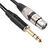 TISINO XLR Female to 1/4 Inch (6.35mm) TRS Jack Lead Balanced Signal Interconnect Cable XLR to Quarter inch Patch Cable - 10 Feet primary