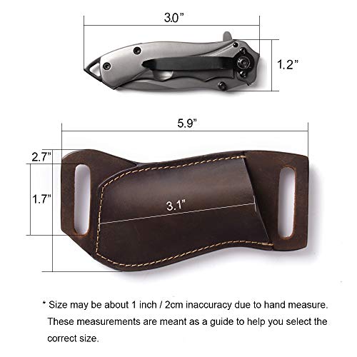 Gentlestache Leather Pocket Knife Sheaths for Belt, Folding Knife