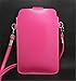 Dteck Cross-Body Cell Phone Bag, Multifunctional Soft PU Leather Mini Phone Bag with Detachable Shoulder Strap for Apple iPhone Samsung Galaxy Series and Other Smartphone Under 5.5 inch (Rose)
