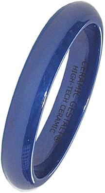 Amazon Com Ceramic Gestalt Blue Ceramic Ring 4mm Width Domed Polished Avail Sizes 5 To 14 Jewelry