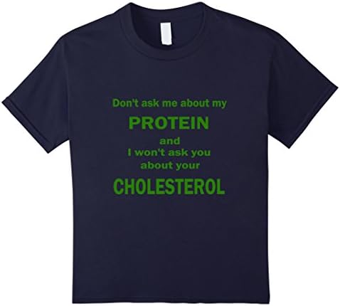 Kids "Don't Ask Me about My Protein" Workout T-Shirt 8 Navy