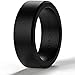 BONDWELL Silicone Wedding Ring for Men (Black) Safe, Durable Mens Rubber Wedding Band for Active Athletic Male Life, Military, Fitness, Work & Workout (Size 10)