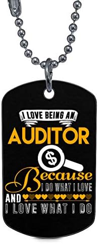 LASNECK I Love Being an Auditor Dog Tag, Awesome Auditor Necklaces