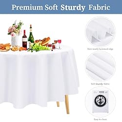 12 Pack White Round Tablecloth-120 Inch White Table