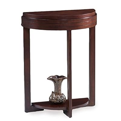 Bowery Hill Demilune Accent Table in Chocolate Cherry